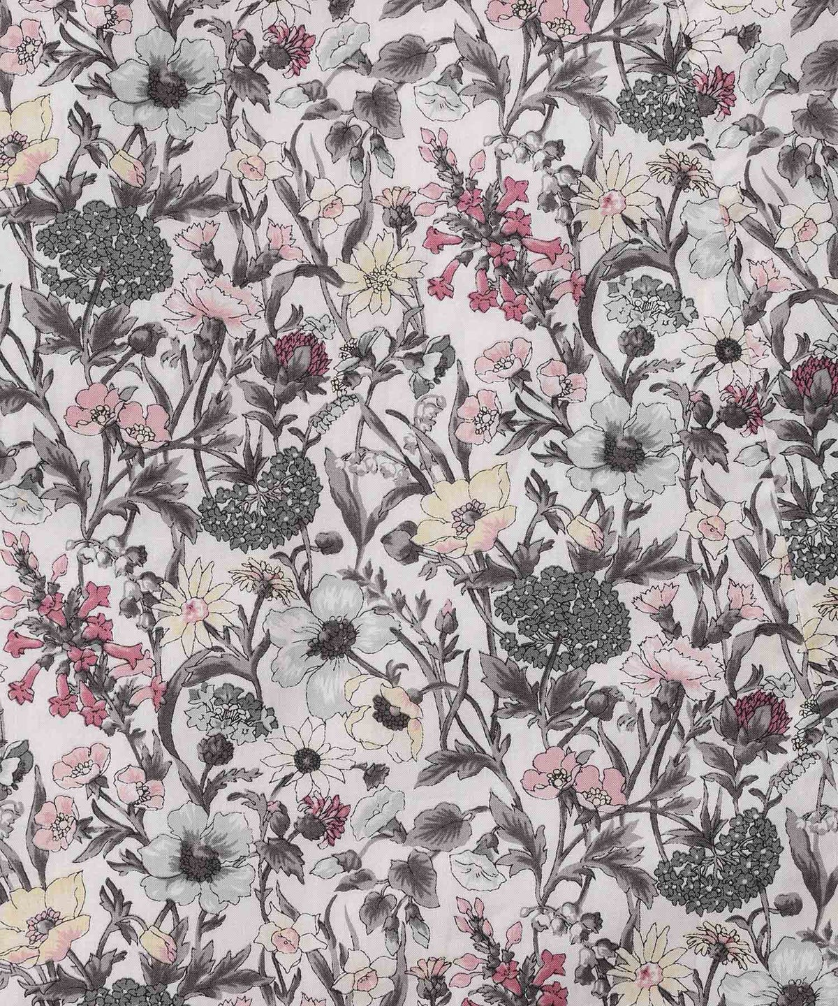 ノースリーブ ウエスト切り替え ワンピース Made with Liberty Fabric グレー ブルー ノースリーブウエスト切り替えワンピースMade with Liberty Fabric HUIT