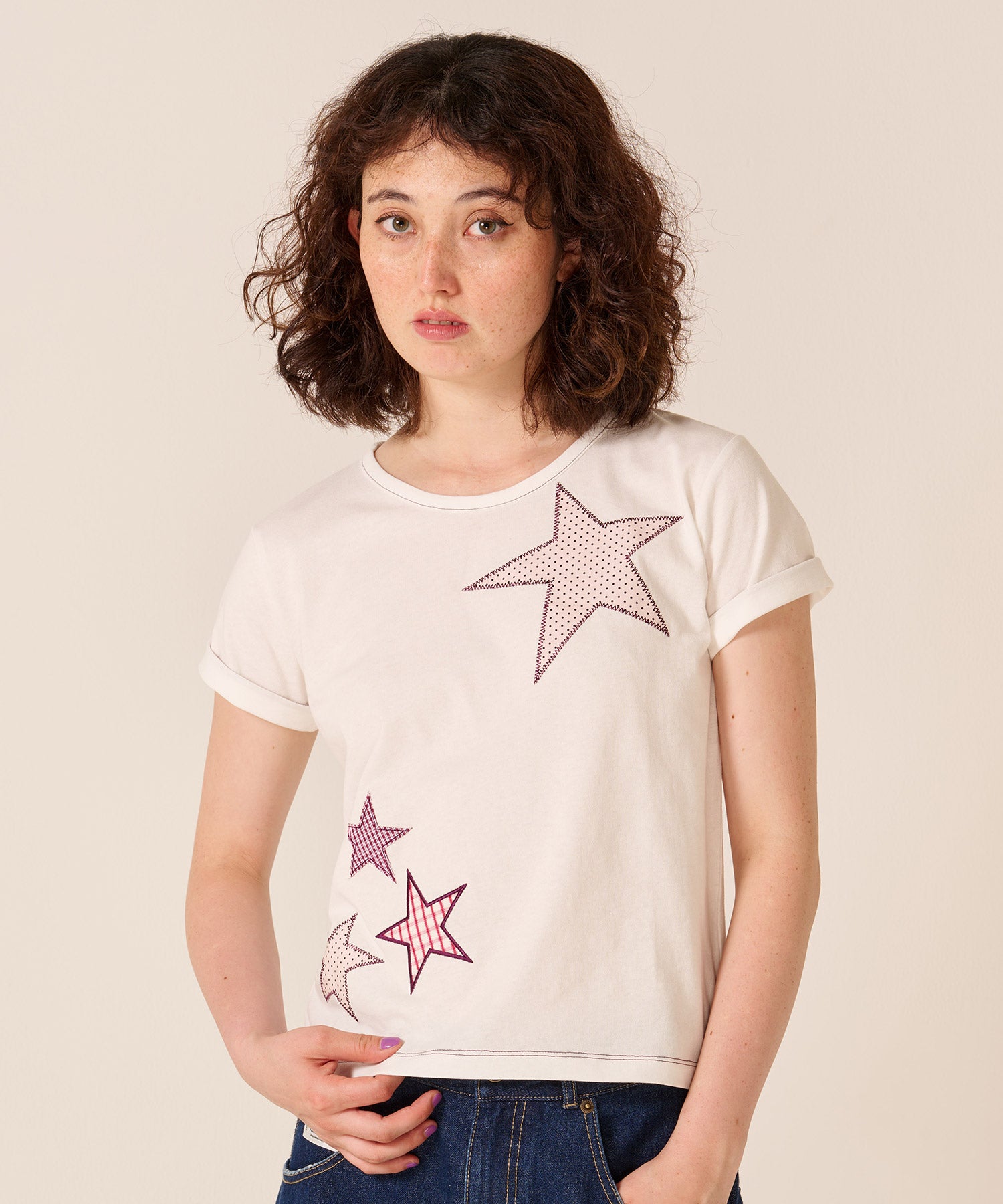 スター パッチワーク<br> Tシャツ TINA：JOJUN
