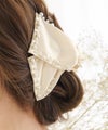ヘアアクセ アクセサリー バンス 髪留め ヘアアレンジ まとめ髪 お団子 ハーフアップ サテン パール サテン リボン デコレーションパール バンス le reve vaniller