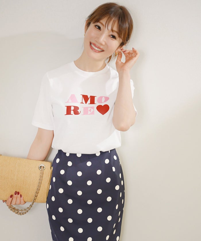手洗い可 日本製 機能性素材 シンプル 大人カジュアル 着回し カットソー 夏 ジョイントスペース プリントTシャツ Liala×PG