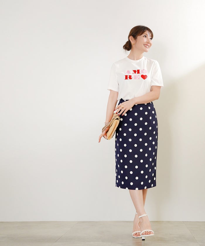 手洗い可 日本製 機能性素材 シンプル 大人カジュアル 着回し カットソー 夏 ジョイントスペース プリントTシャツ Liala×PG