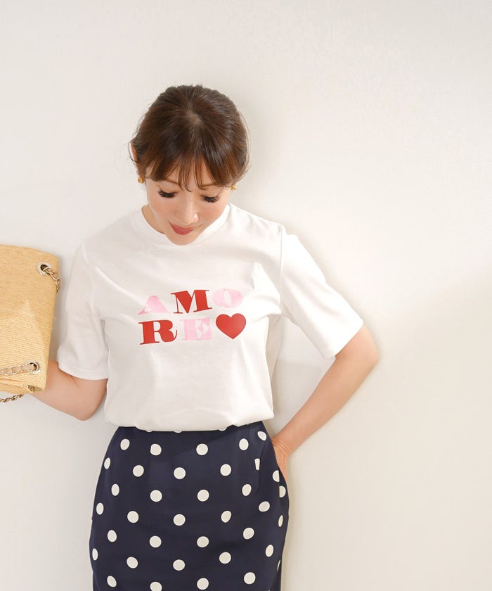 手洗い可 日本製 機能性素材 シンプル 大人カジュアル 着回し カットソー 夏 ジョイントスペース プリントTシャツ Liala×PG