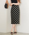 手洗い可 オフィス おしゃれ フェミニン 上品 きれいめ 大人カジュアル 柄 フェニミン ジョイントスペース 水玉タイトスカート Liala×PG