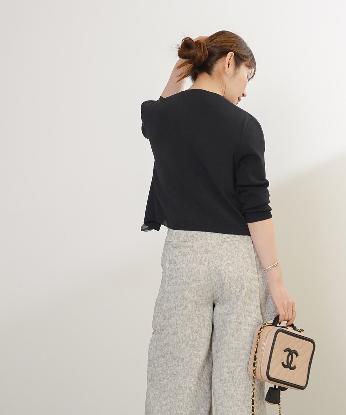 手洗い可 接触冷感 可愛い 上品 きれいめ 大人カジュアル オフィス フェミニン 春夏 ジョイントスペース フリルニットCD（UV,ウォッシャブル,接触冷感） Liala×PG