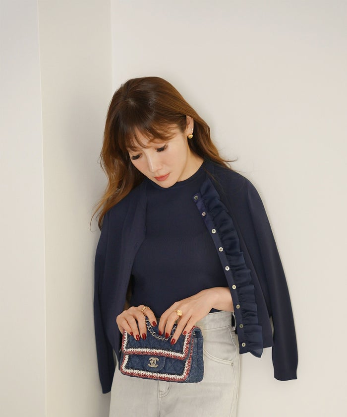 手洗い可 接触冷感 可愛い 上品 きれいめ 大人カジュアル オフィス フェミニン 春夏 ジョイントスペース フリルニットCD（UV,ウォッシャブル,接触冷感） Liala×PG