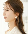 アクセサリー イヤリング パール 大ぶり 大きめ 存在感 花 大ぶり 花 パール イヤリング le reve vaniller