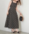 手洗い可 おしゃれ フェミニン 上品 きれいめ 大人カジュアル 柄 夏 フェニミン ジョイントスペース 水玉ノースリワンピース Liala×PG