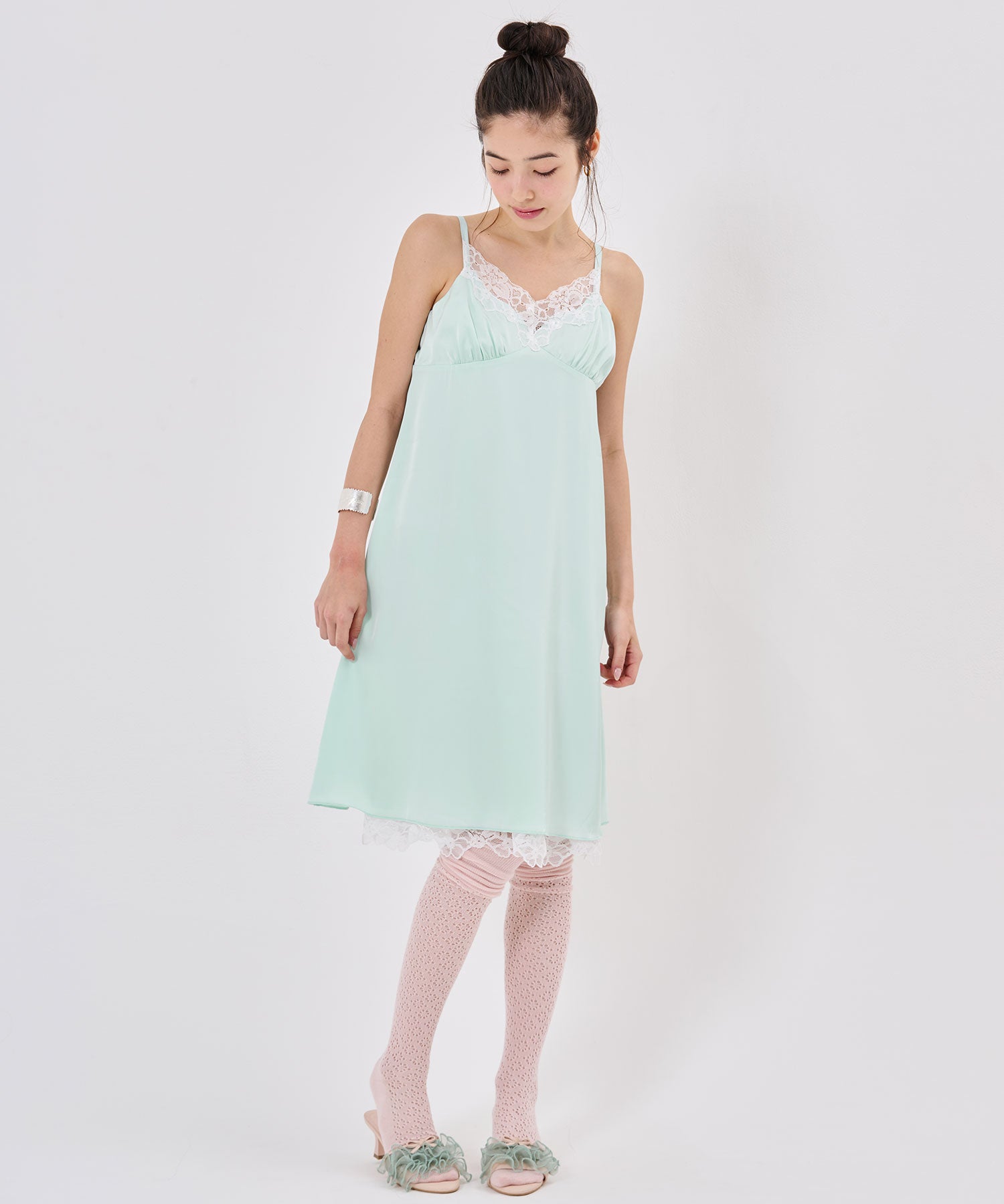 レーストリム キャミ<br> ワンピース TINA：JOJUN