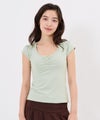Tシャツ/ストーン/バックオープン ヘンリーネック カットソー TINA：JOJUN