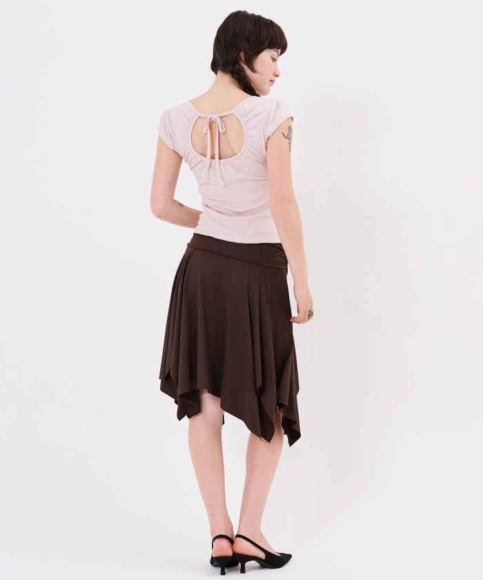 Tシャツ/ストーン/バックオープン ヘンリーネック カットソー TINA：JOJUN