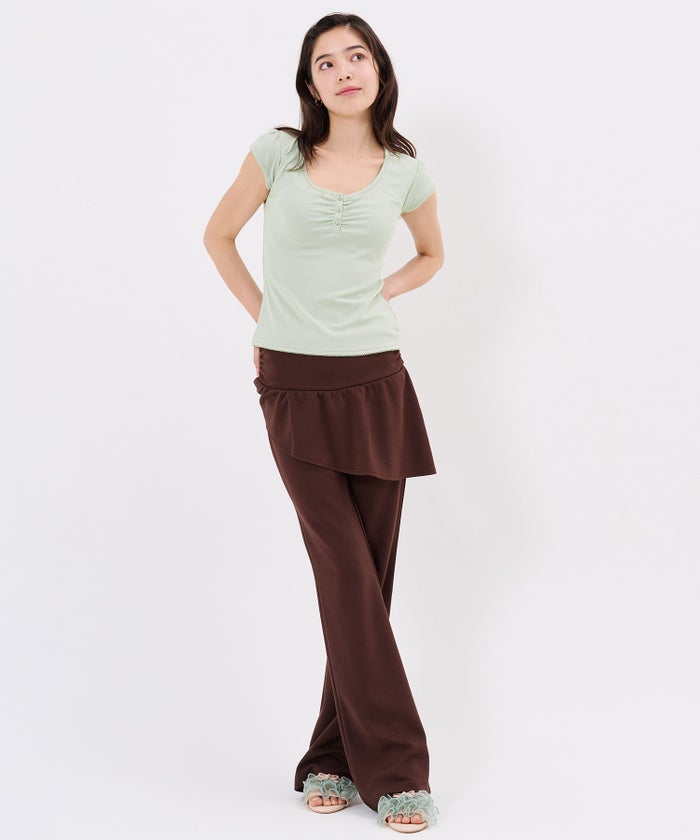 Tシャツ/ストーン/バックオープン ヘンリーネック カットソー TINA：JOJUN