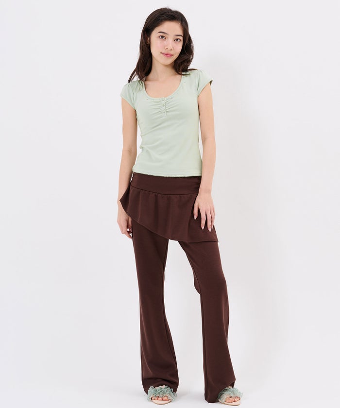 Tシャツ/ストーン/バックオープン ヘンリーネック カットソー TINA：JOJUN
