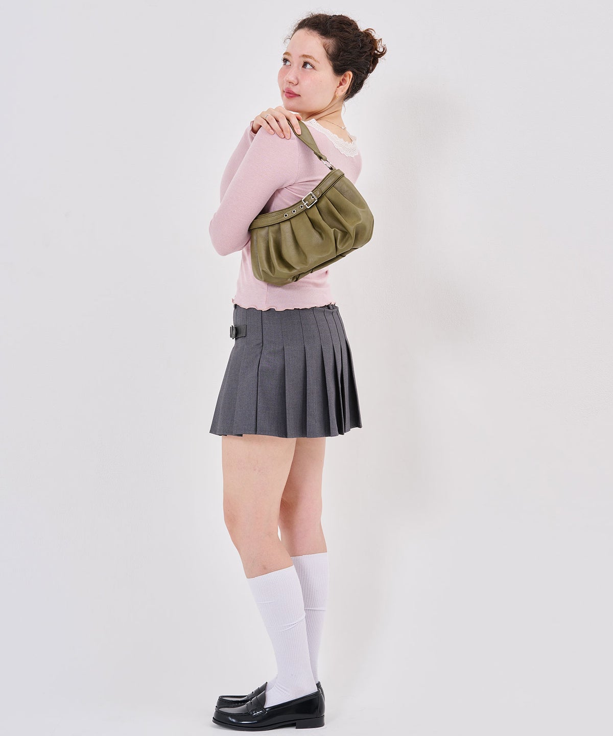 ミニバッグ/雑貨/ベルテッド タック ショルダーバッグ TINA：JOJUN 