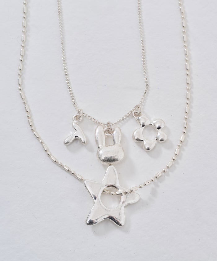 マルチチャーム レイヤード ネックレス TINA:JOJUN