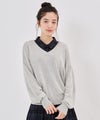 ニット/ロゴ/Vネック ビッグ 刺繍 ニットプルオーバー TINA：JOJUN