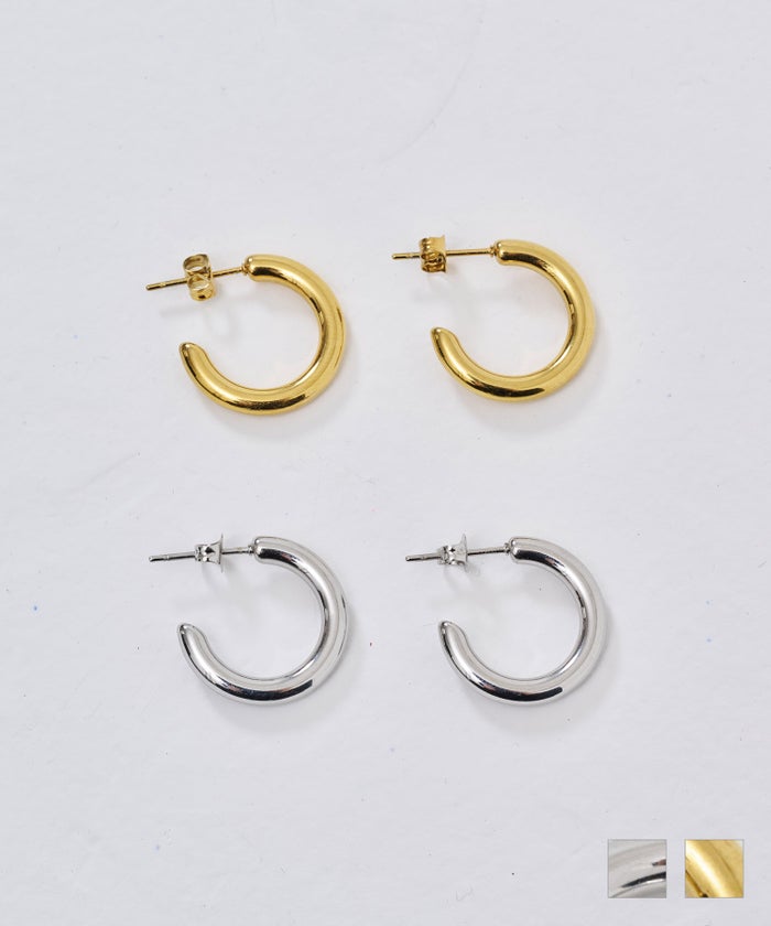 ピアス/アクセサリー/プランプフープ ステンレス ピアス TINA：JOJUN