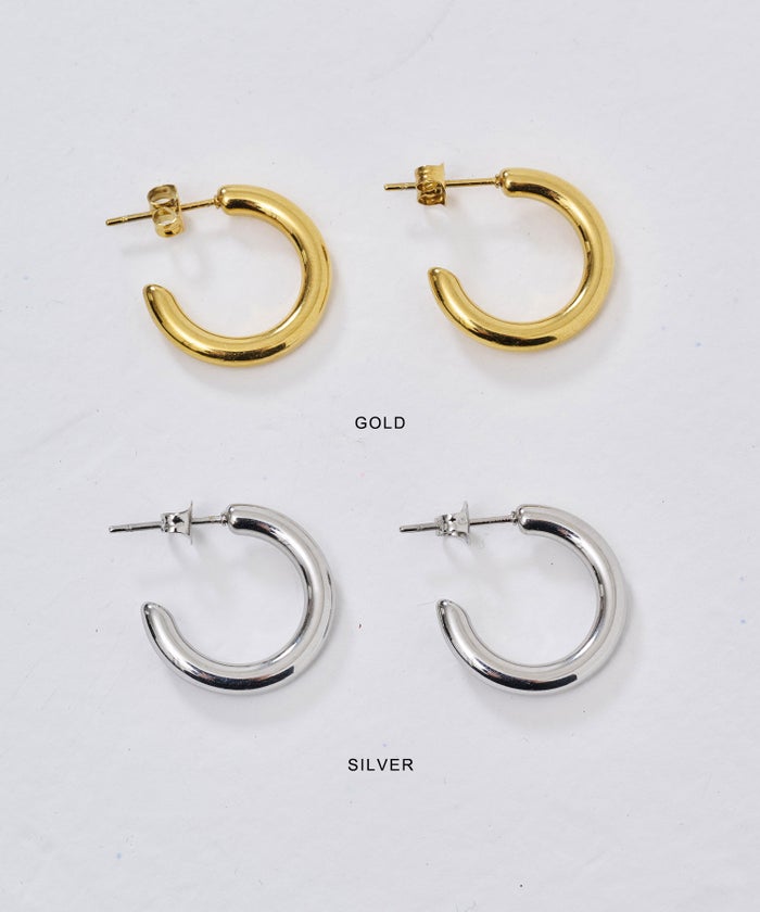 ピアス/アクセサリー/プランプフープ ステンレス ピアス TINA：JOJUN