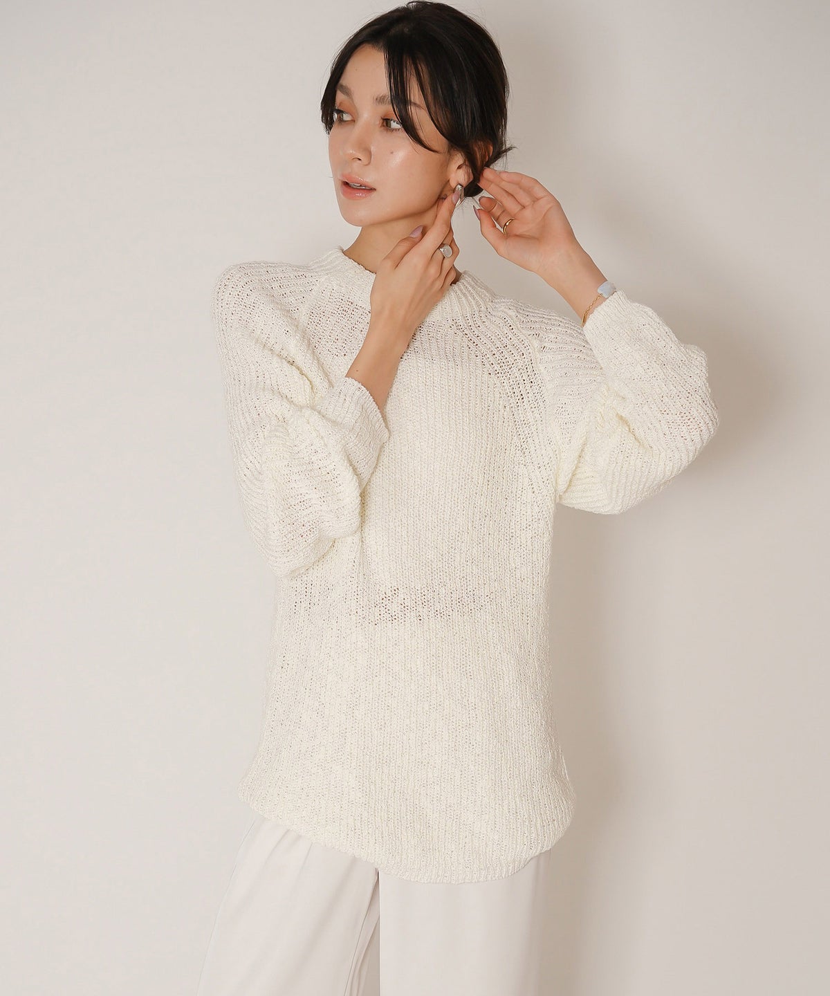 ニットトップス 軽量ニット 春ニット 秋ニット 着回し モード キノザケイ リリヤーン ニット KINO THE KEI