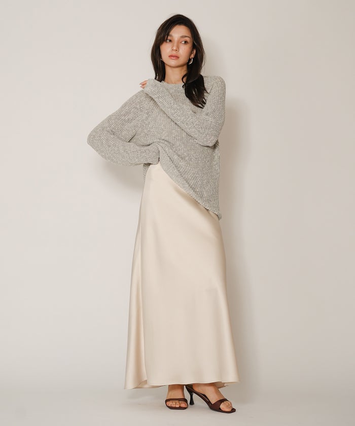 ニットトップス 軽量ニット 春ニット 秋ニット 着回し モード キノザケイ リリヤーン ニット KINO THE KEI