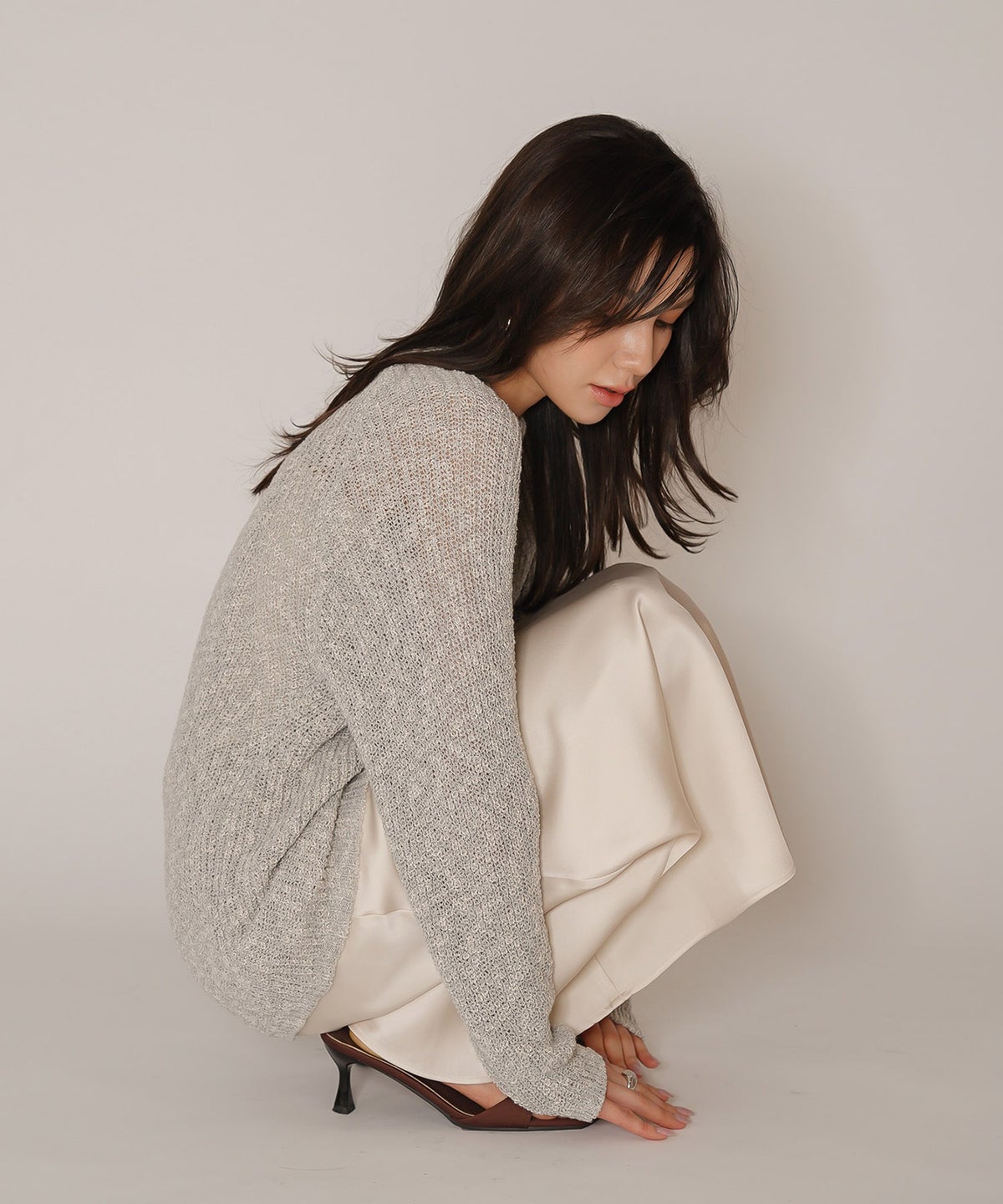 ニットトップス 軽量ニット 春ニット 秋ニット 着回し モード キノザケイ リリヤーン ニット KINO THE KEI