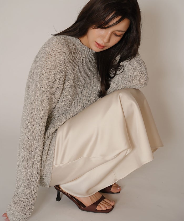 ニットトップス 軽量ニット 春ニット 秋ニット 着回し モード キノザケイ リリヤーン ニット KINO THE KEI