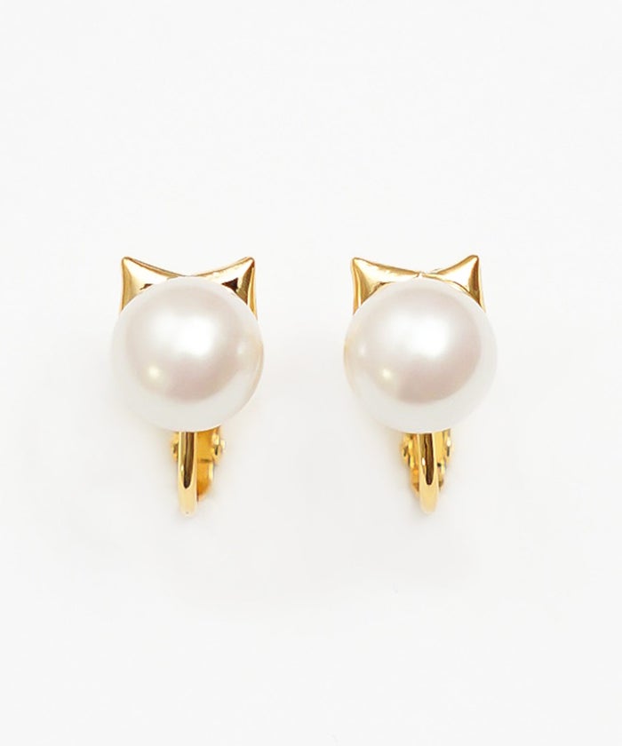 キャット パール ピアス イヤリング Cat Pearl Pierce Earring