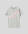 グレー ピンク ブラック 半袖 Tシャツ クロックフロッキープリント ウォッシャブル M L カラフルフロッキープリントTシャツ AT THE TRNK ＠