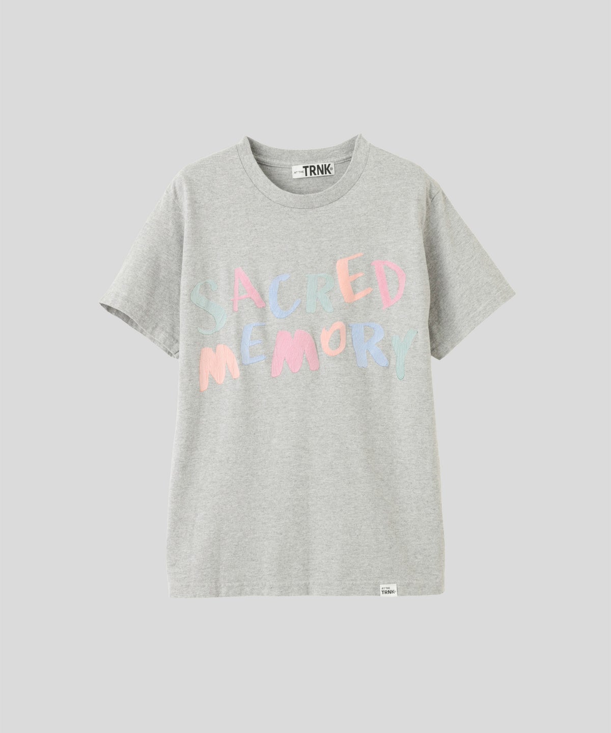 グレー ピンク ブラック 半袖 Tシャツ クロックフロッキープリント ウォッシャブル M L カラフルフロッキープリントTシャツ AT THE TRNK ＠