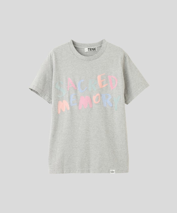 グレー ピンク ブラック 半袖 Tシャツ クロックフロッキープリント ウォッシャブル M L カラフルフロッキープリントTシャツ AT THE TRNK ＠