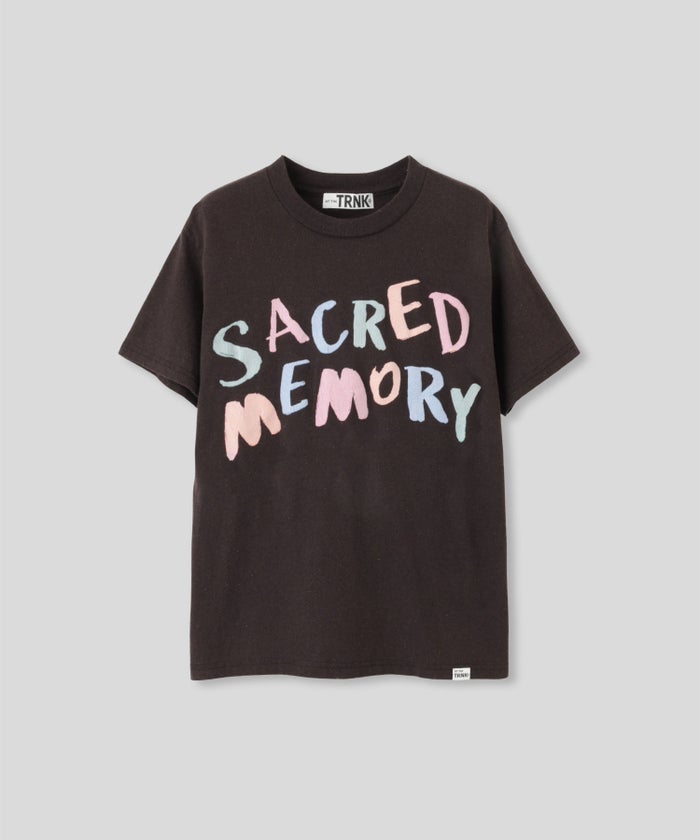 グレー ピンク ブラック 半袖 Tシャツ クロックフロッキープリント ウォッシャブル M L カラフルフロッキープリントTシャツ AT THE TRNK ＠