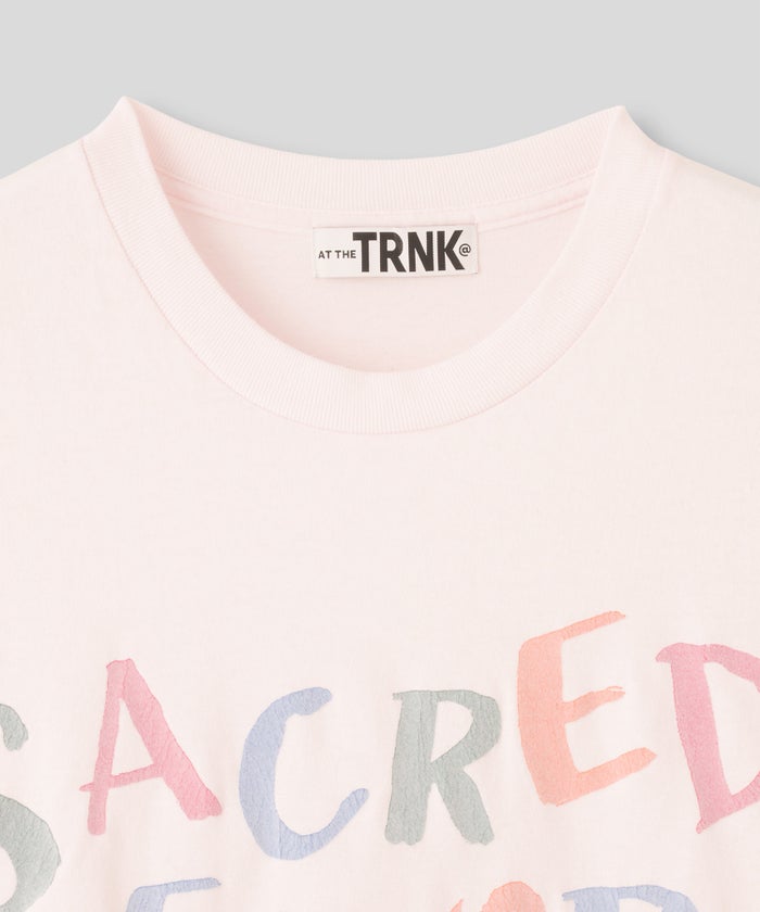 グレー ピンク ブラック 半袖 Tシャツ クロックフロッキープリント ウォッシャブル M L カラフルフロッキープリントTシャツ AT THE TRNK ＠