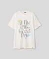 ホワイト グレー クリーム ブラック Tシャツ 半袖 プリント ウォッシャブル M L GOODDAYロゴＴシャツ AT THE TRNK ＠