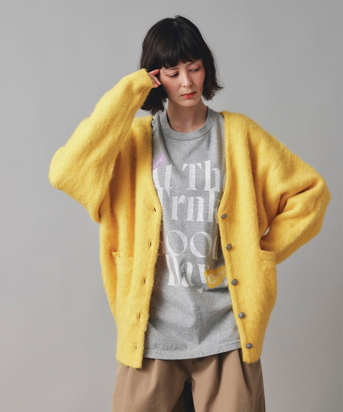 ホワイト グレー クリーム ブラック Tシャツ 半袖 プリント ウォッシャブル M L GOODDAYロゴＴシャツ AT THE TRNK ＠