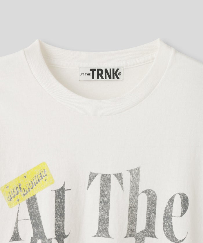 ホワイト グレー クリーム ブラック Tシャツ 半袖 プリント ウォッシャブル M L GOODDAYロゴＴシャツ AT THE TRNK ＠