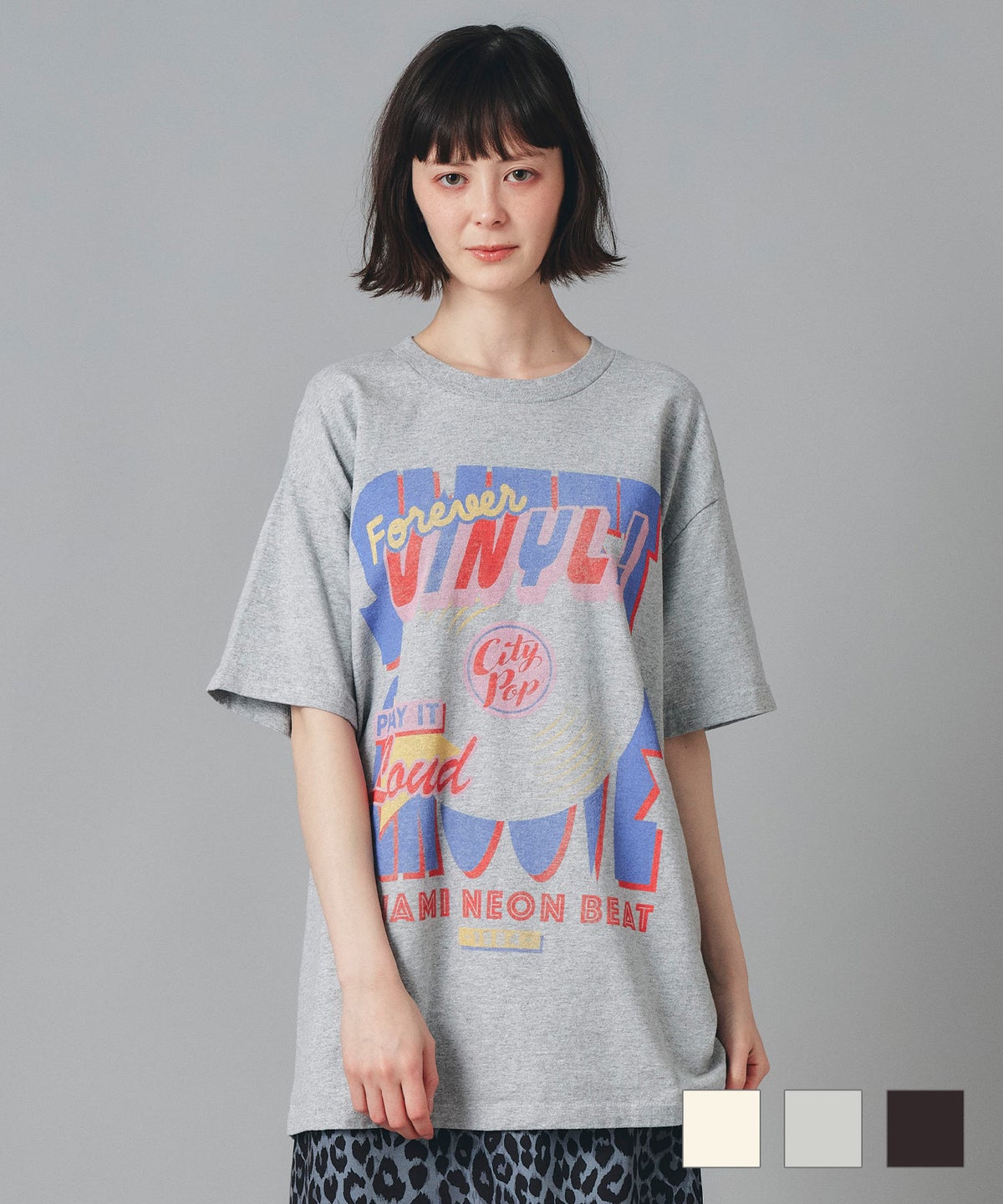 レコードプリント Ｔシャツ AT THE TRNK 全3色｜rnk531-0003