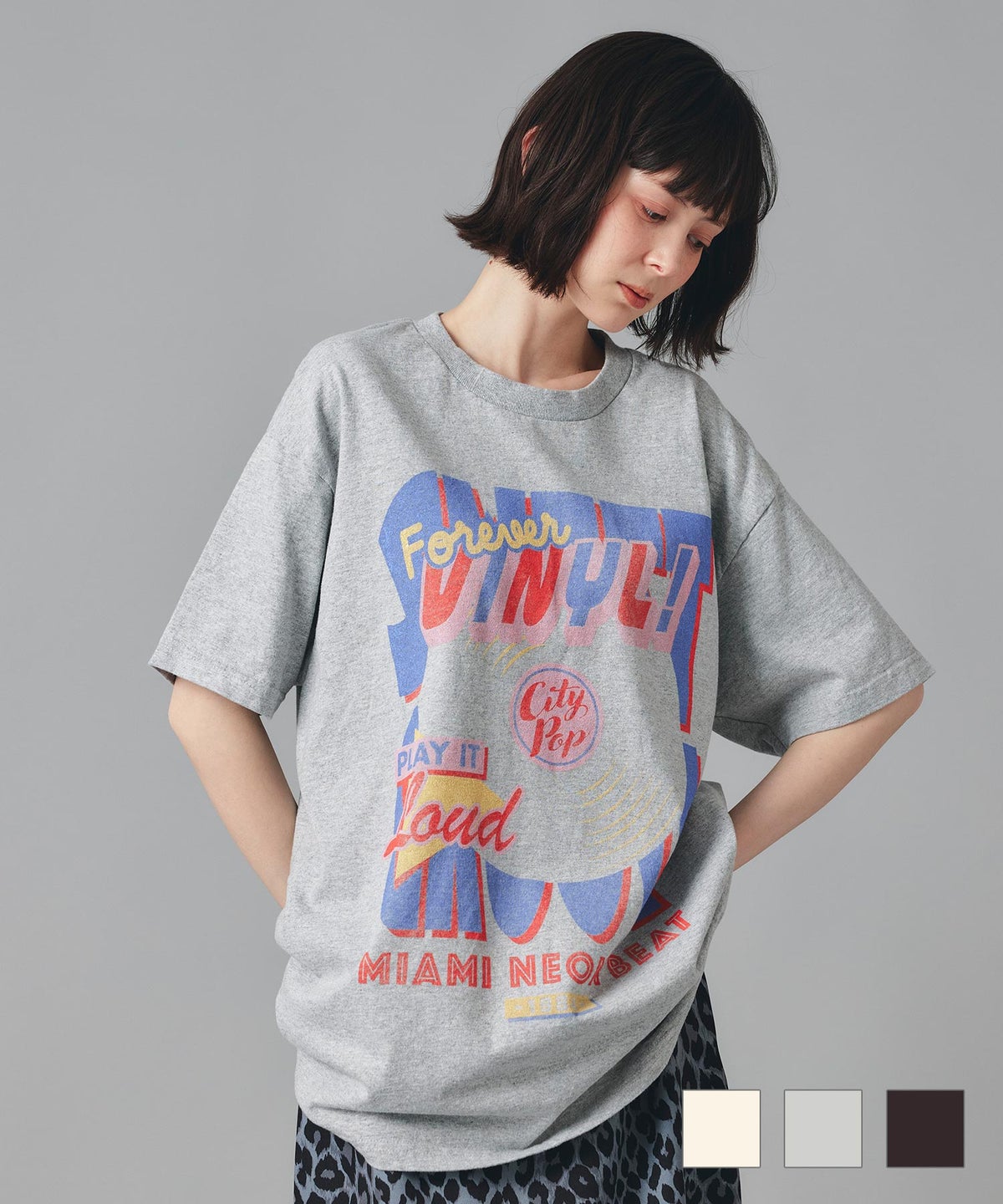 レコードプリント Ｔシャツ AT THE TRNK 全3色｜rnk531-0003