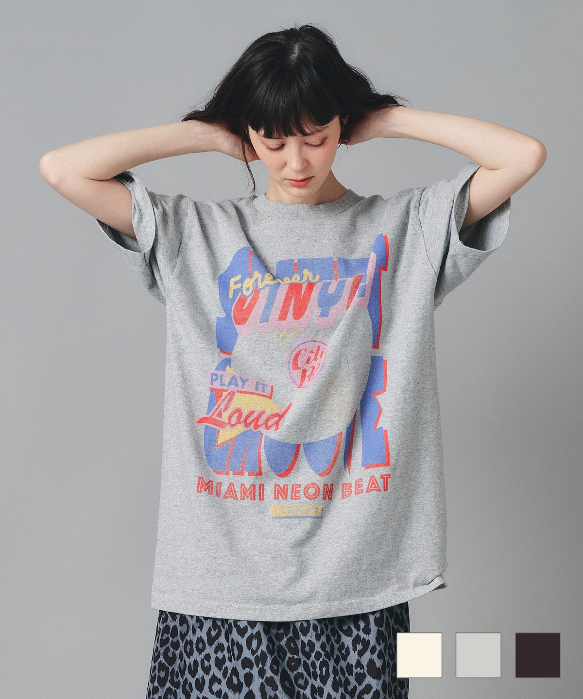 レコードプリント Ｔシャツ AT THE TRNK 全3色｜rnk531-0003