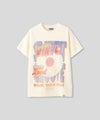 アイボリー グレー ブラック Tシャツ プリント 半袖 ウォッシャブル M L レコードプリントＴシャツ AT THE TRNK ＠