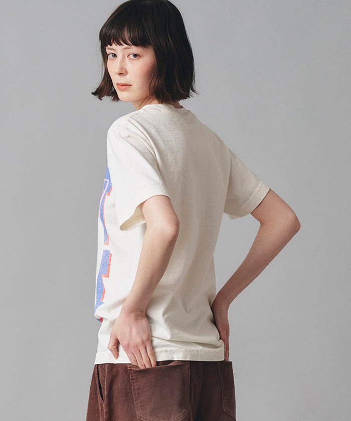 アイボリー グレー ブラック Tシャツ プリント 半袖 ウォッシャブル M L レコードプリントＴシャツ AT THE TRNK ＠