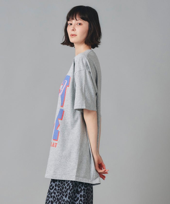 アイボリー グレー ブラック Tシャツ プリント 半袖 ウォッシャブル M L レコードプリントＴシャツ AT THE TRNK ＠