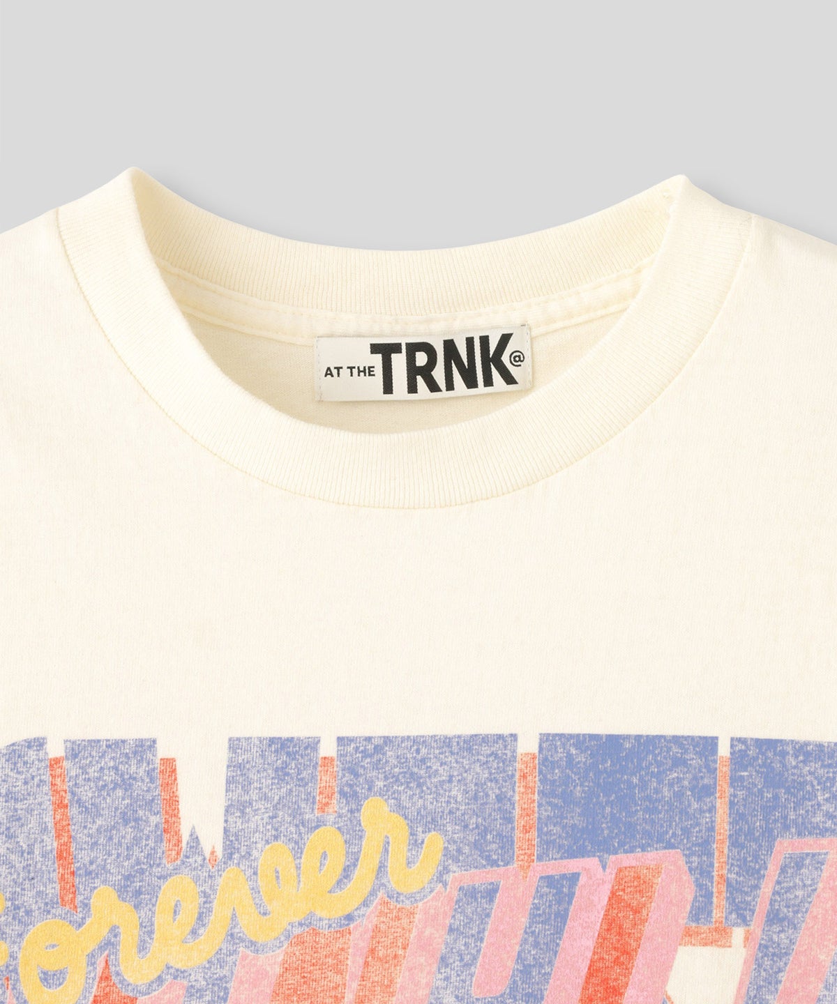 アイボリー グレー ブラック Tシャツ プリント 半袖 ウォッシャブル M L レコードプリントＴシャツ AT THE TRNK ＠