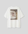 ホワイト ベージュ ブラック 半袖 Tシャツ バックプリント ウォッシャブル フリーサイズ フォトＴシャツ　バックプリント AT THE TRNK ＠