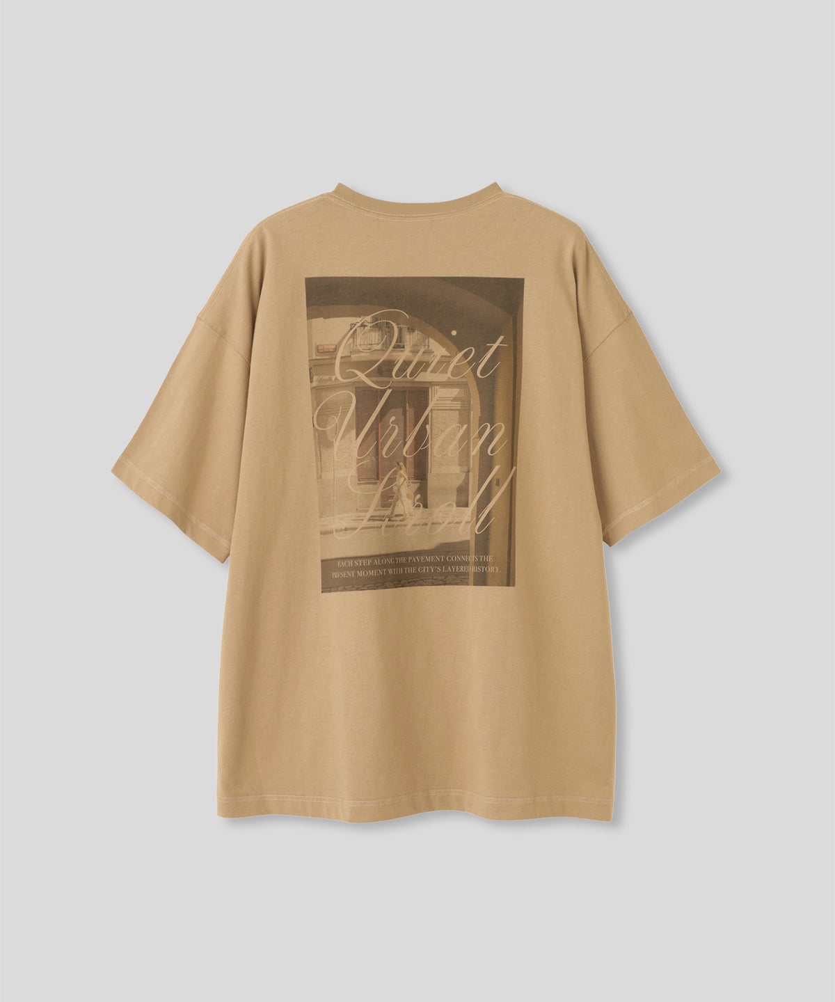 ホワイト ベージュ ブラック 半袖 Tシャツ バックプリント ウォッシャブル フリーサイズ フォトＴシャツ　バックプリント AT THE TRNK ＠