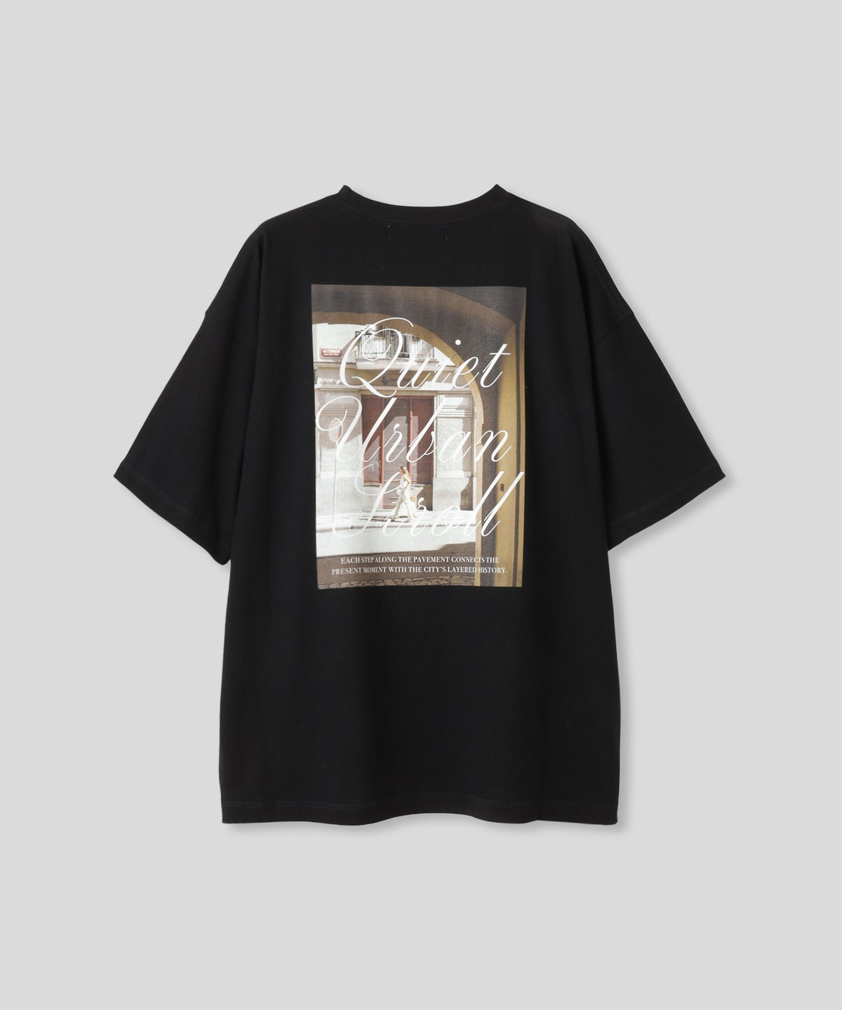 ホワイト ベージュ ブラック 半袖 Tシャツ バックプリント ウォッシャブル フリーサイズ フォトＴシャツ　バックプリント AT THE TRNK ＠