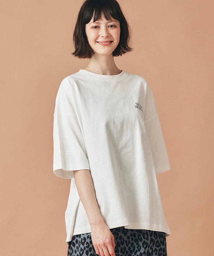 ホワイト ベージュ ブラック 半袖 Tシャツ バックプリント ウォッシャブル フリーサイズ フォトＴシャツ　バックプリント AT THE TRNK ＠