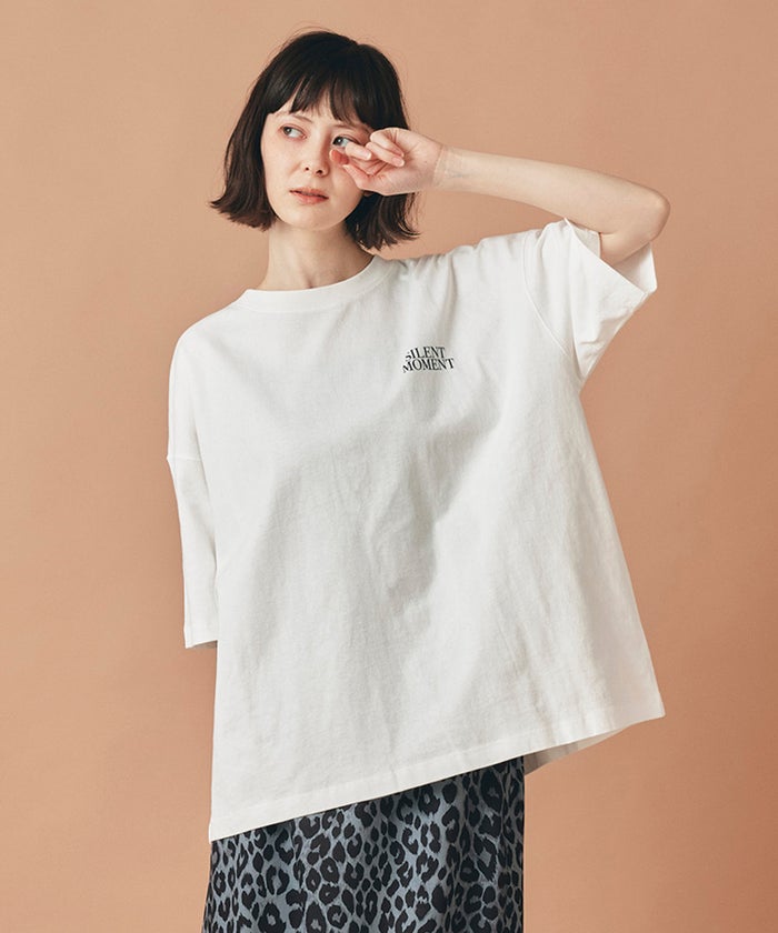 ホワイト ベージュ ブラック 半袖 Tシャツ バックプリント ウォッシャブル フリーサイズ フォトＴシャツ　バックプリント AT THE TRNK ＠