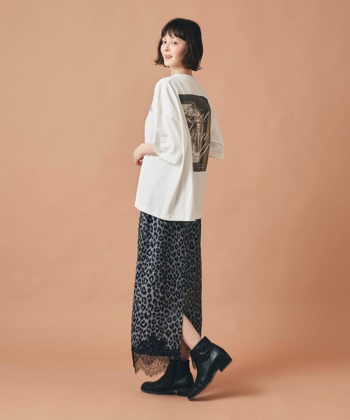 ホワイト ベージュ ブラック 半袖 Tシャツ バックプリント ウォッシャブル フリーサイズ フォトＴシャツ　バックプリント AT THE TRNK ＠