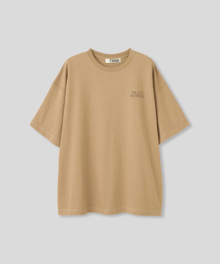 ホワイト ベージュ ブラック 半袖 Tシャツ バックプリント ウォッシャブル フリーサイズ フォトＴシャツ　バックプリント AT THE TRNK ＠