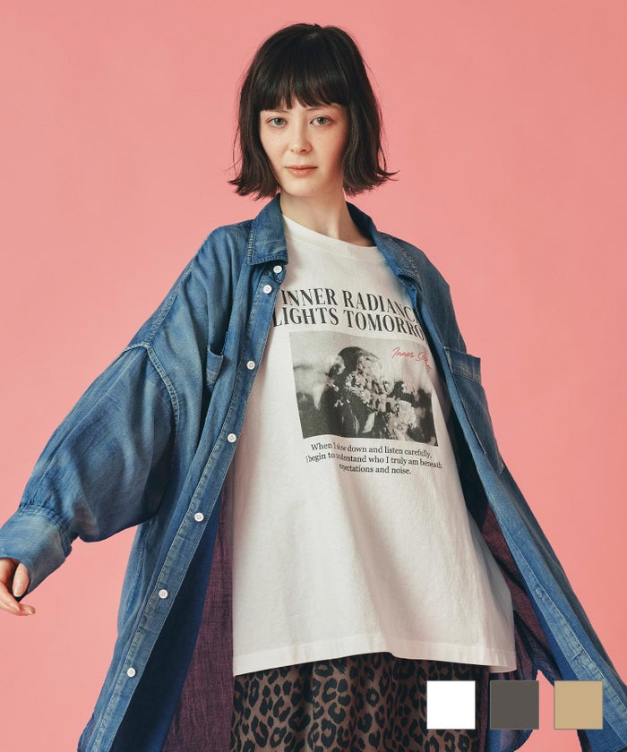 フラワープリント フォト Ｔシャツ AT THE TRNK 全3色｜rnk531-0005