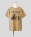 ホワイト チャコール ベージュ 半袖 Tシャツ プリント ウォッシャブル フリーサイズ フォトＴシャツ　フラワープリント AT THE TRNK ＠